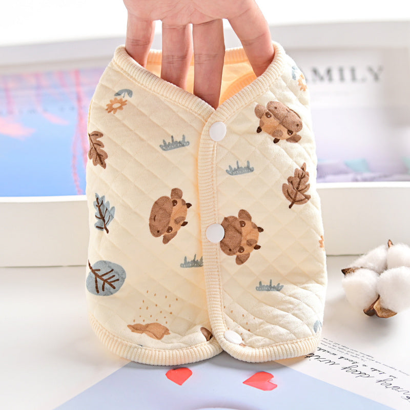 Pet Pajamas Soft Fleece Sleepwear Vest for Small Pets, Fall & Winter