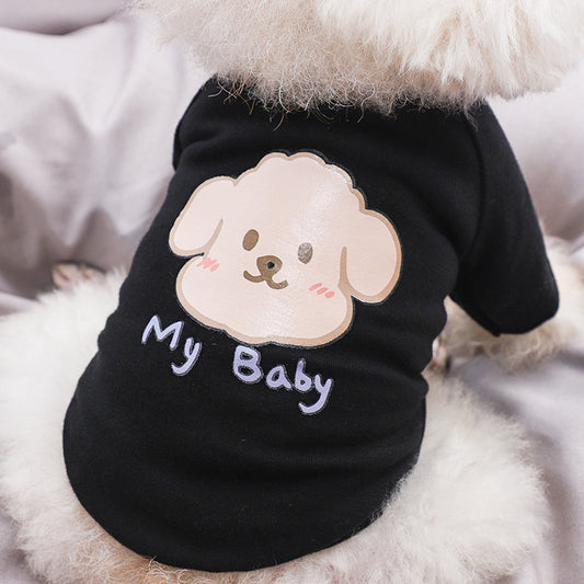 Funny Dog Shirts: Breathable Summer Printed Tee for Small Dogs & Puppy