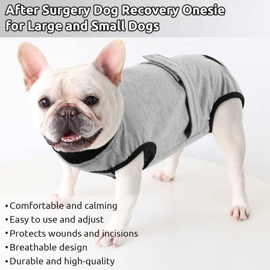 Full body dog recovery suit for after surgery protecting belly incisions