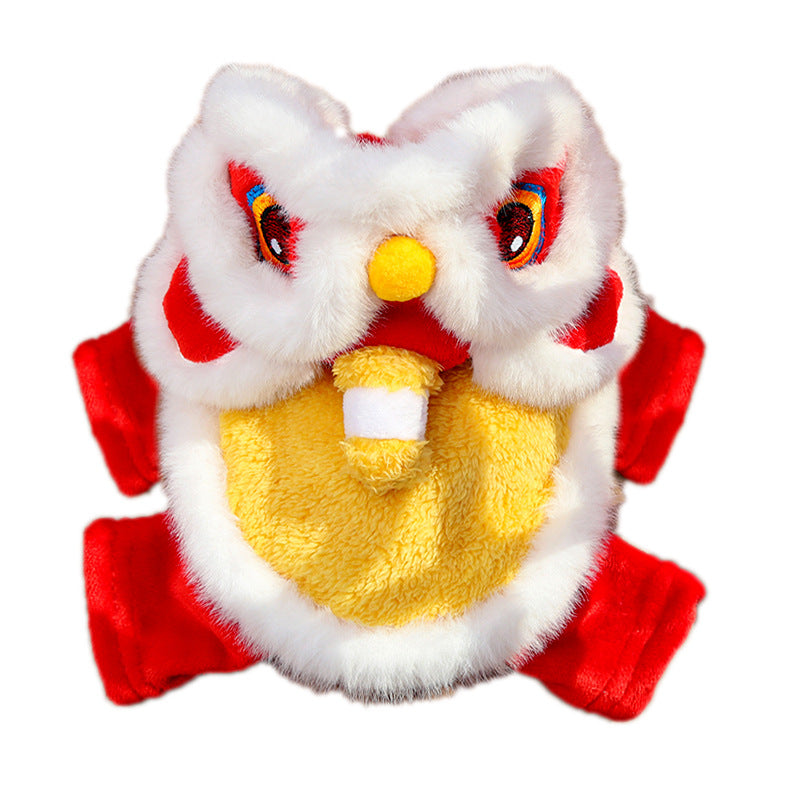 Winter Wear Dogs Lion Dance Costume | Embroidered New Year Pet Outfit