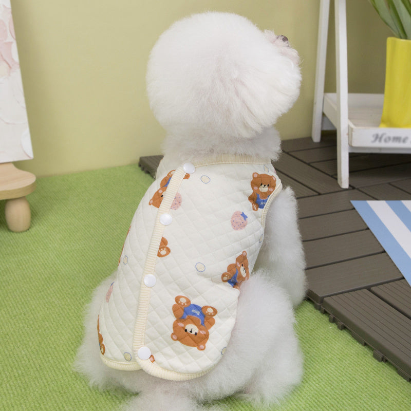 Pet Pajamas Soft Fleece Sleepwear Vest for Small Pets, Fall & Winter