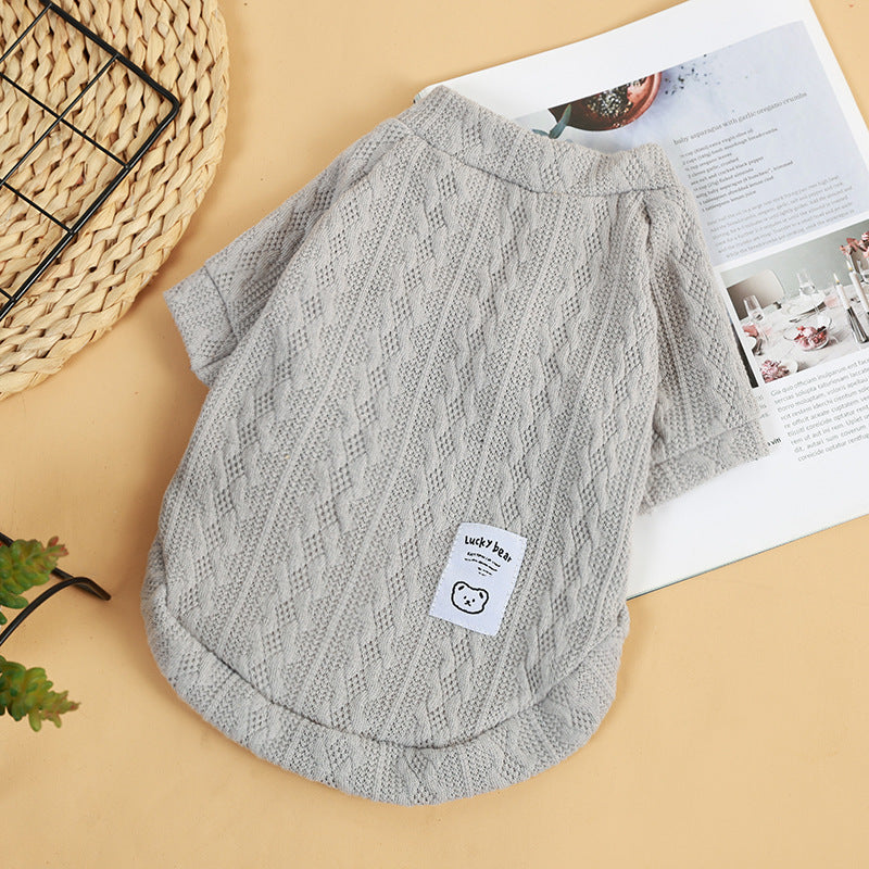 Dog Sweaters Pink Warm Knit Pet Clothes for Small Dogs & Cats