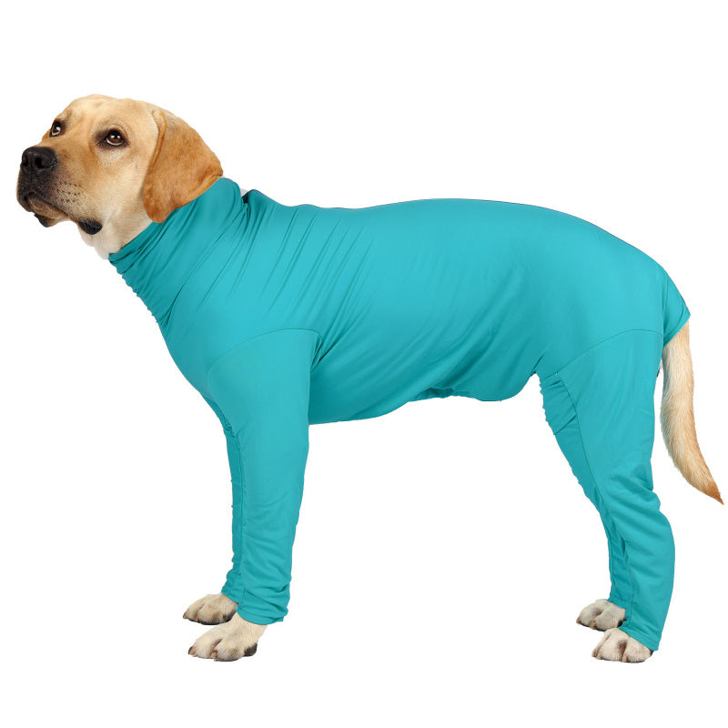 Dog surgery recovery suit with back zipper for easy on and off after neutering
