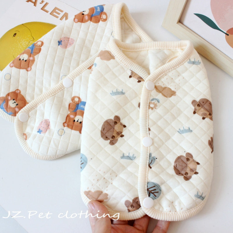 Pet Pajamas Soft Fleece Sleepwear Vest for Small Pets, Fall & Winter