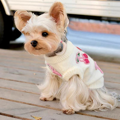 Dog Sweaters for Small Dogs Princess Cherry Design for Maltese Bichon