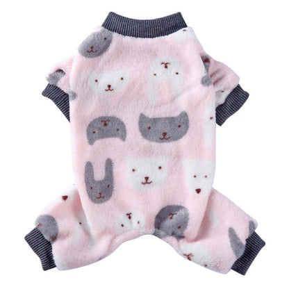 Pajamas for Dogs Plush Fleece Winter Warm Loungewear for Small Puppy