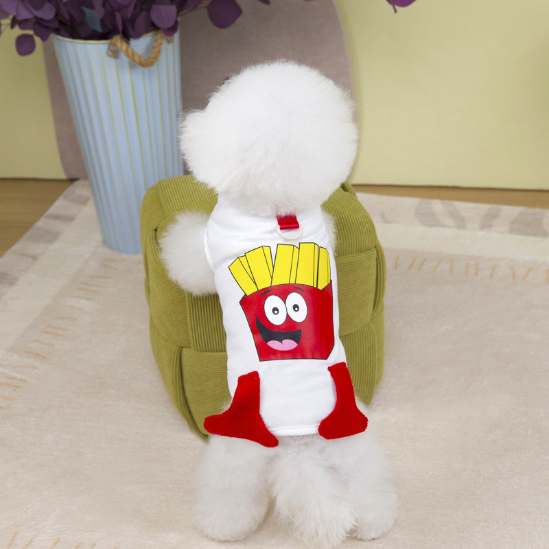 Custom Dog Shirt: Funny Cartoon Summer Vest with D-Ring for Small Dogs