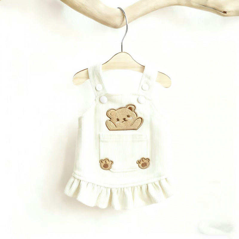 Dog Dress Patterns Warm Thermal Pet Skirt with Suspenders for Dogs