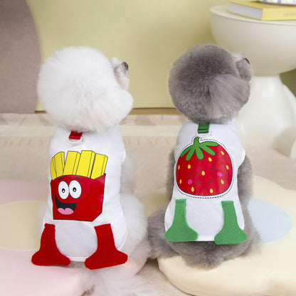 Custom Dog Shirt: Funny Cartoon Summer Vest with D-Ring for Small Dogs