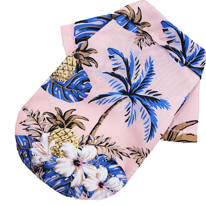 Hawaiian Shirt for Dogs Pineapple Beach Print Lightweight Summer Tee