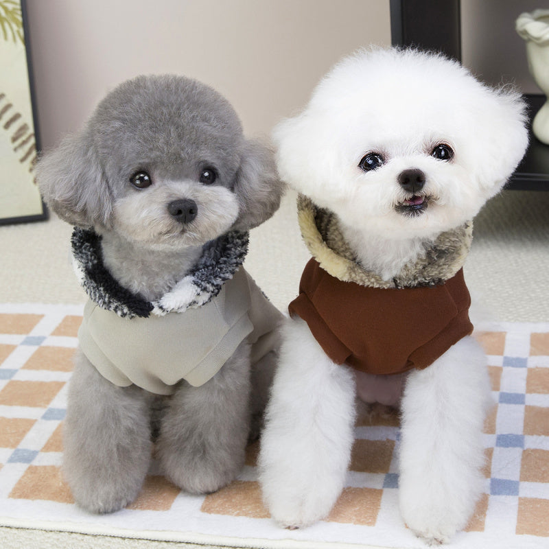 Dog Hoodie Warm Winter Fleece Sweatshirt for Small Dogs Teddy Bichon