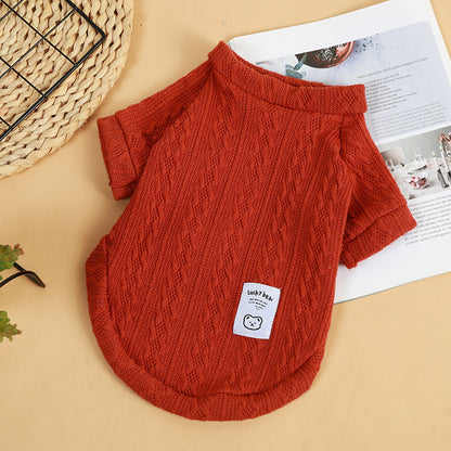 Dog Sweaters Pink Warm Knit Pet Clothes for Small Dogs & Cats