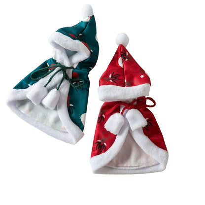 Dog with Cape, Festive Christmas & New Year Red Cloak for Cats & Dogs