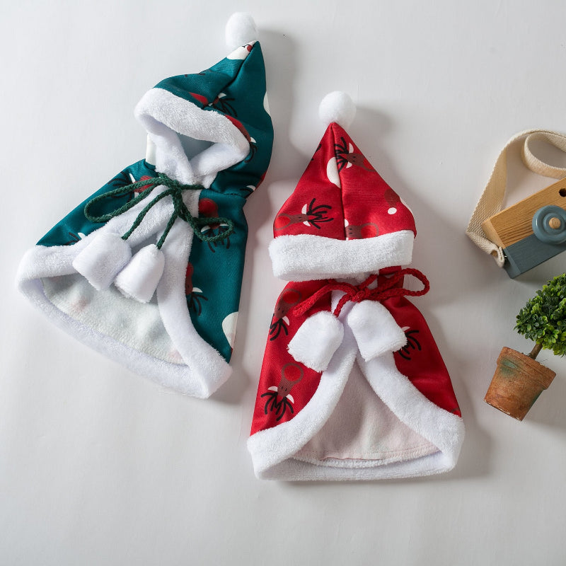 Dog with Cape, Festive Christmas & New Year Red Cloak for Cats & Dogs