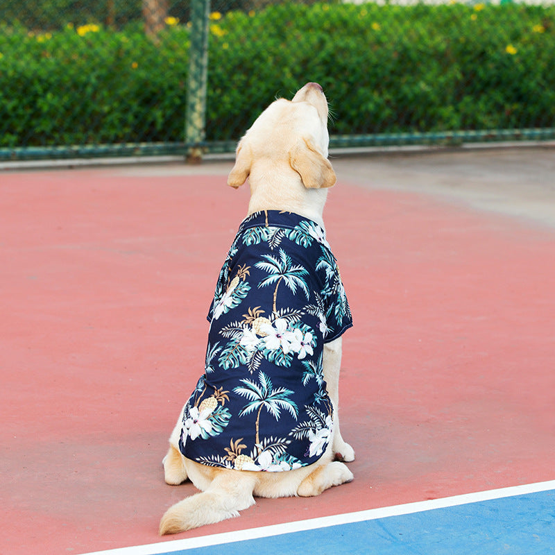 Dog Hawaiian Shirt: Breathable Floral Beach Wear for Small & Large Dogs