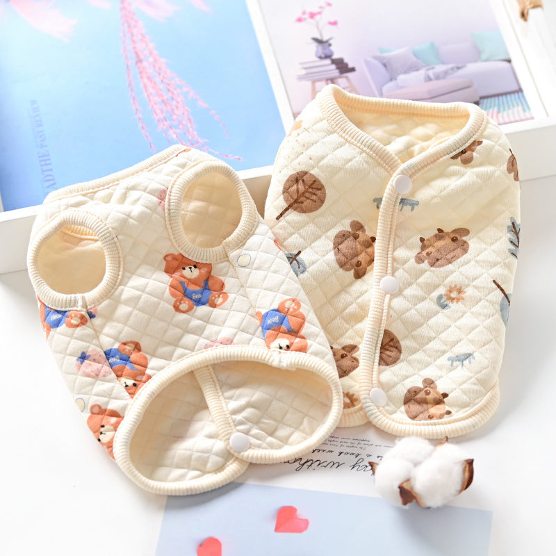 Pet Pajamas Soft Fleece Sleepwear Vest for Small Pets, Fall & Winter