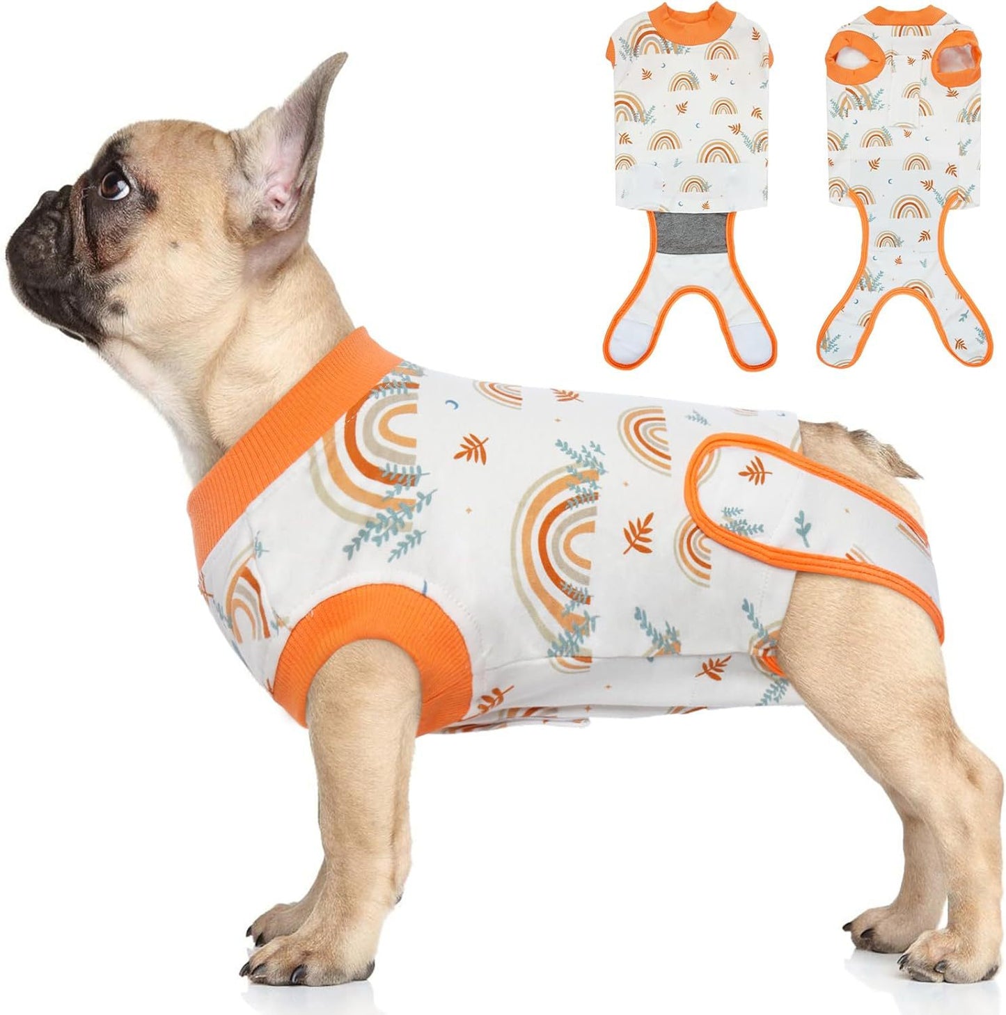 Recovery suit for dogs with breathable cotton fabric for post-surgery care
