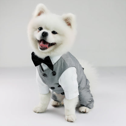 Personalized Dog Shirts: One-Piece Wedding Suit with Pants for Pets