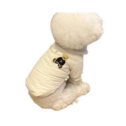 poochon Cotton Candy Dog Winter Coat |   Warm Padded Harness Jacket for Small Dogs