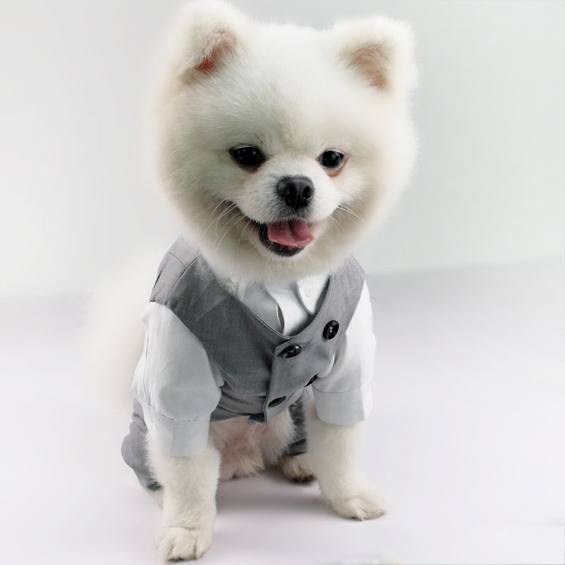 Personalized Dog Shirts: One-Piece Wedding Suit with Pants for Pets