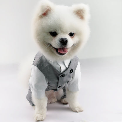 Personalized Dog Shirts: One-Piece Wedding Suit with Pants for Pets