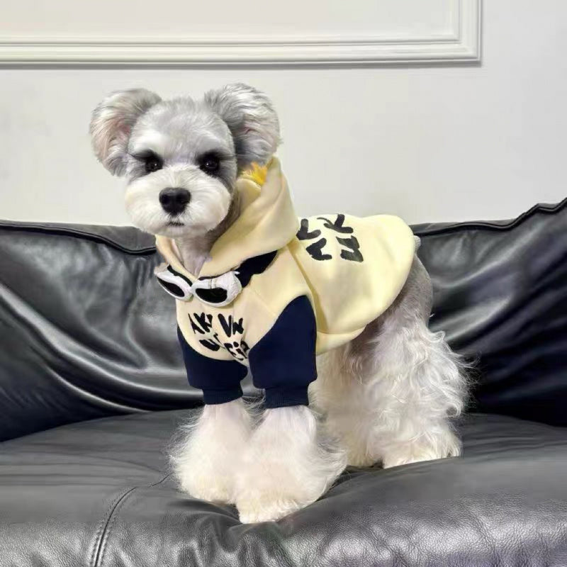 Custom Dog Hoodie Fleece Warm Color Block for Schnauzer & Bichon