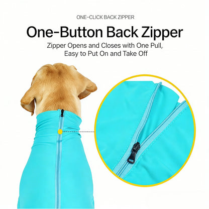 Dog surgery recovery suit with back zipper for easy on and off after neutering
