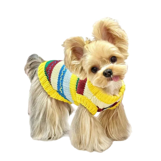 Sweaters for Small Dogs Rainbow Knit Vest for Yorkie, Bichon & Maltese