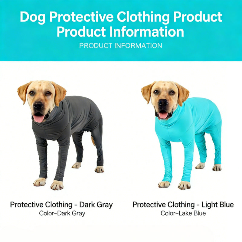 Stretchy dog surgery recovery suit with back zipper to prevent wound licking
