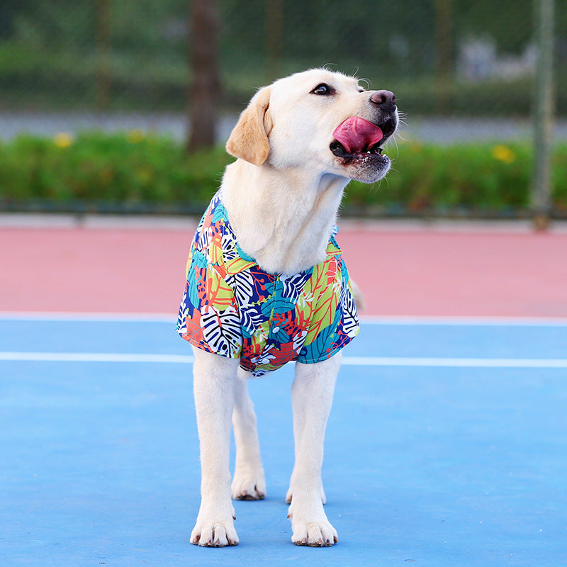 Dog Hawaiian Shirt: Breathable Floral Beach Wear for Small & Large Dogs