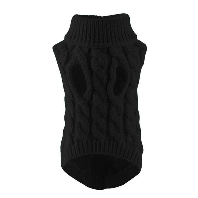 Dog Clothes Sweaters Solid Color Cable Knit Sweater for Fall Winter