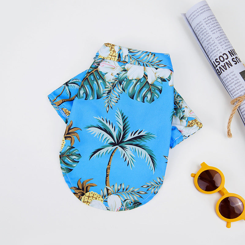 Dog Hawaiian Shirt: Breathable Floral Beach Wear for Small & Large Dogs