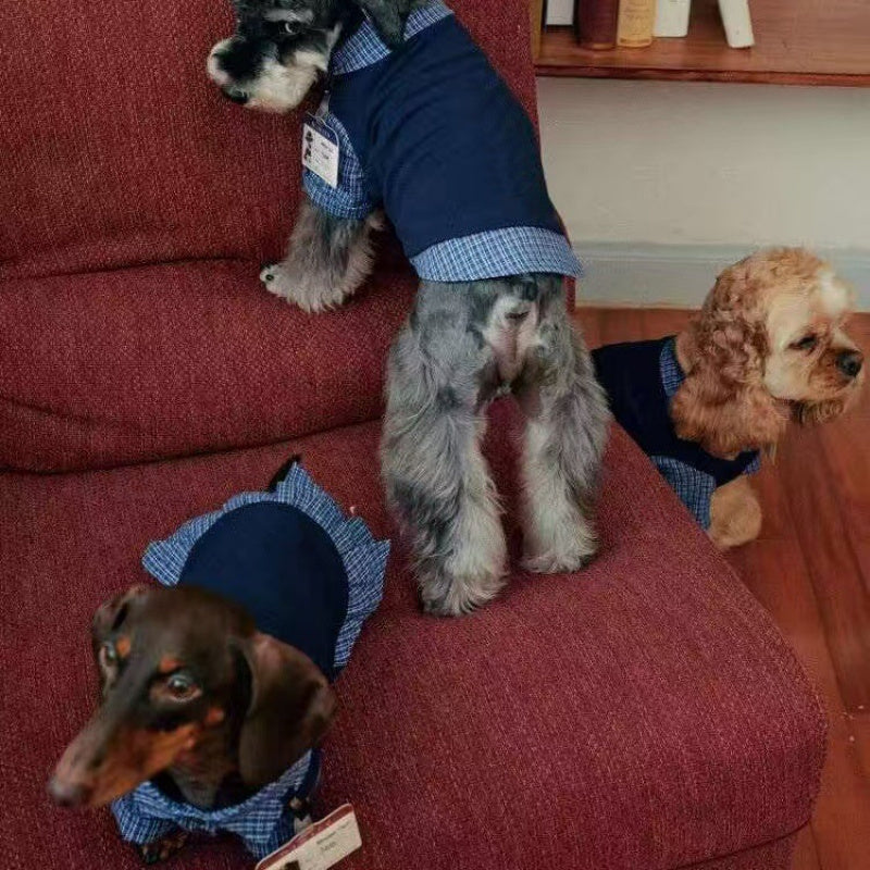 Big Dog T Shirts: Summer Plaid Vest & Shirt Set for Small Pets