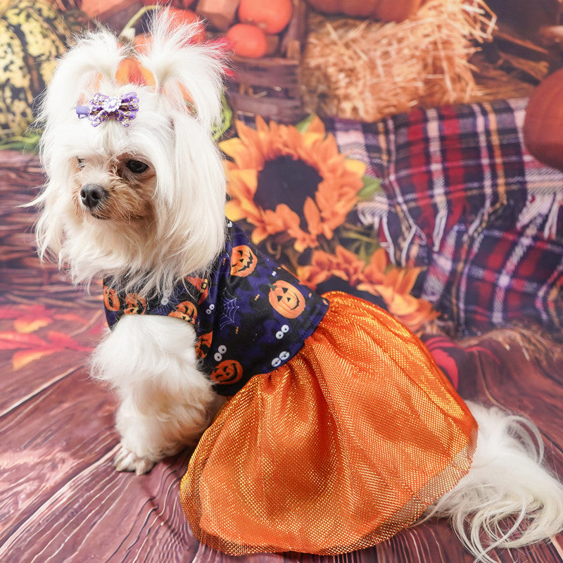 Dog Halloween Dress Mesh Tutu Skirt for Festive Holiday Party