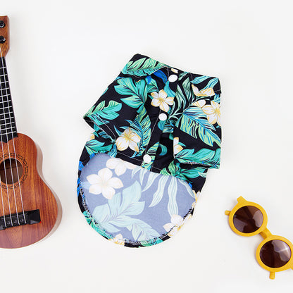 Dog Hawaiian Shirt: Breathable Floral Beach Wear for Small & Large Dogs