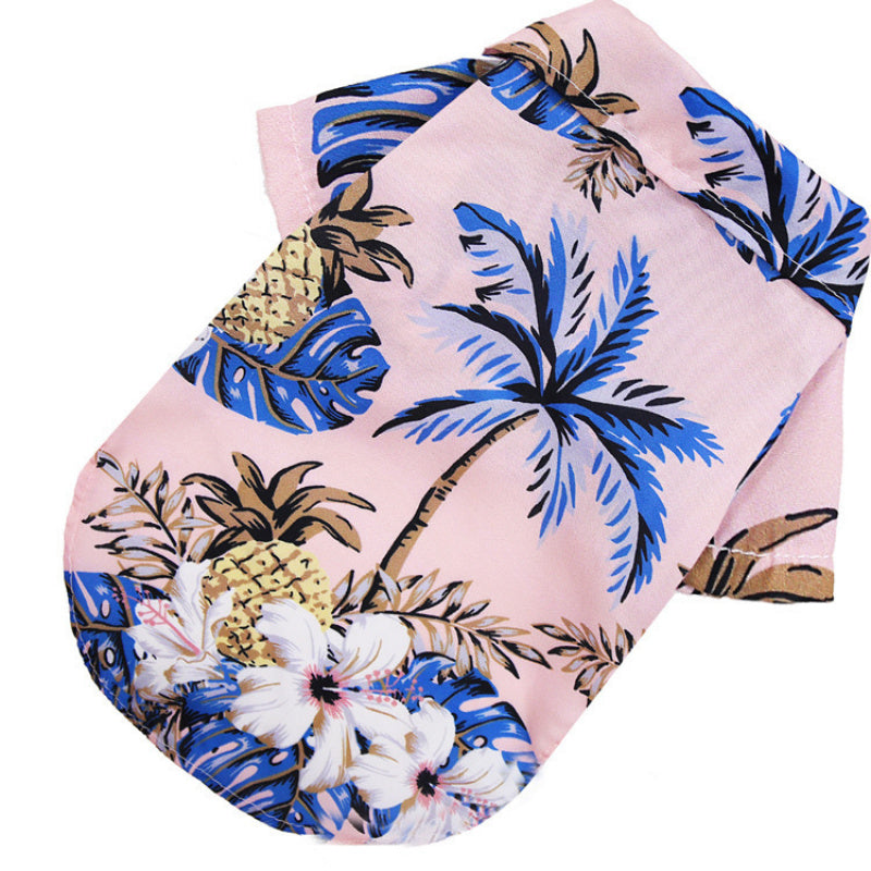 Hawaiian Shirt for Dogs Pineapple Beach Print Lightweight Summer Tee