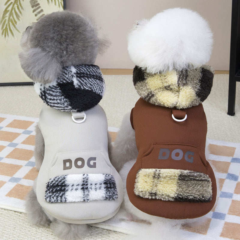 Dog Hoodie Warm Winter Fleece Sweatshirt for Small Dogs Teddy Bichon