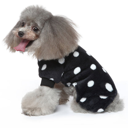 Pajamas for Dogs Plush Fleece Winter Warm Loungewear for Small Puppy