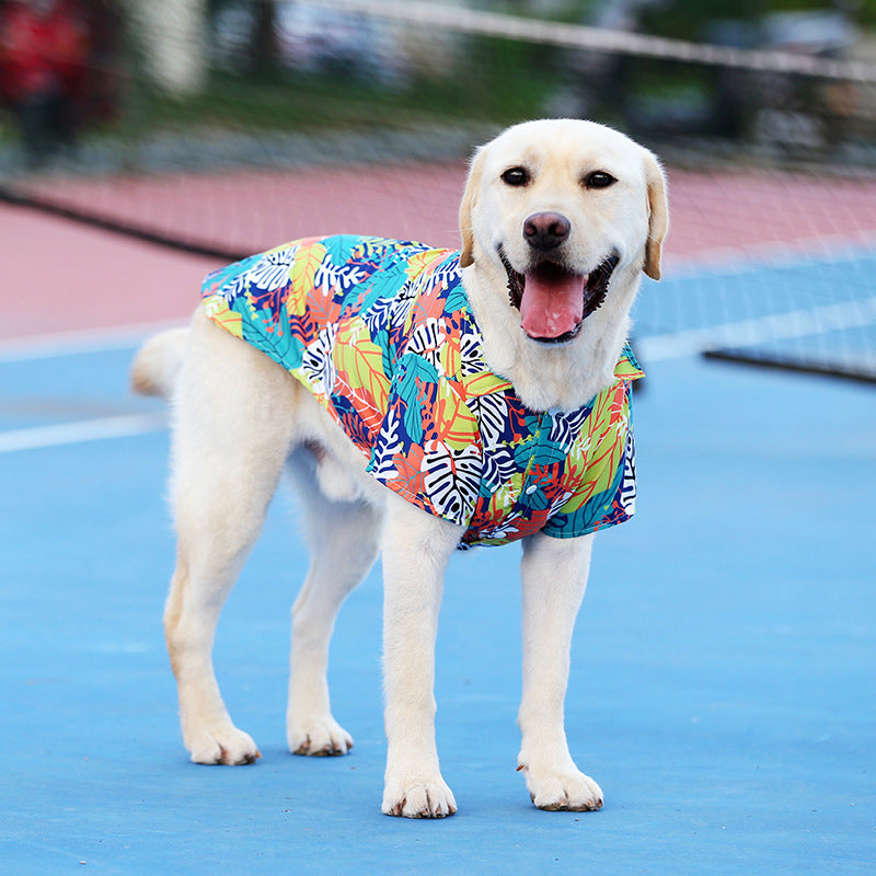 Dog Hawaiian Shirt: Breathable Floral Beach Wear for Small & Large Dogs