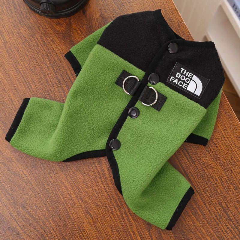 Dog Clothes Winter Color Block Thick Thermal Onesie for Small Dogs