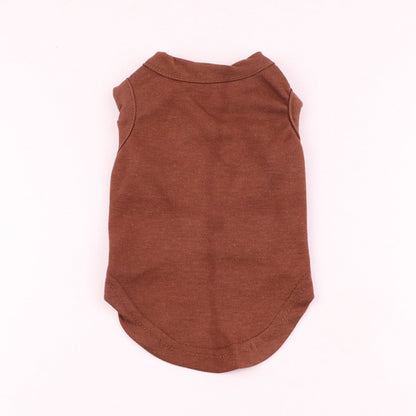 brown solid color pet vests, simple and versatile dog tank top for everyday use
