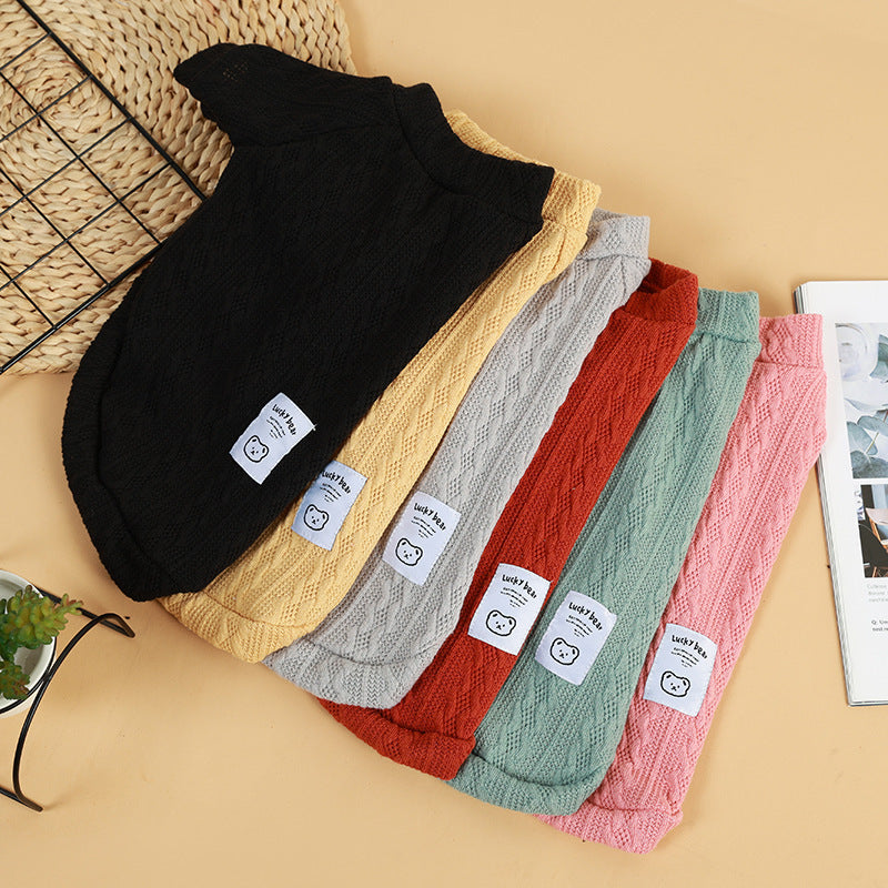 Dog Sweaters Pink Warm Knit Pet Clothes for Small Dogs & Cats