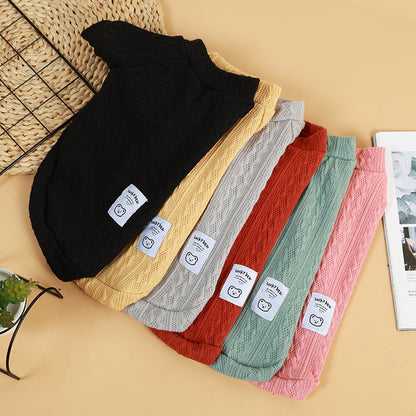 Dog Sweaters Pink Warm Knit Pet Clothes for Small Dogs & Cats