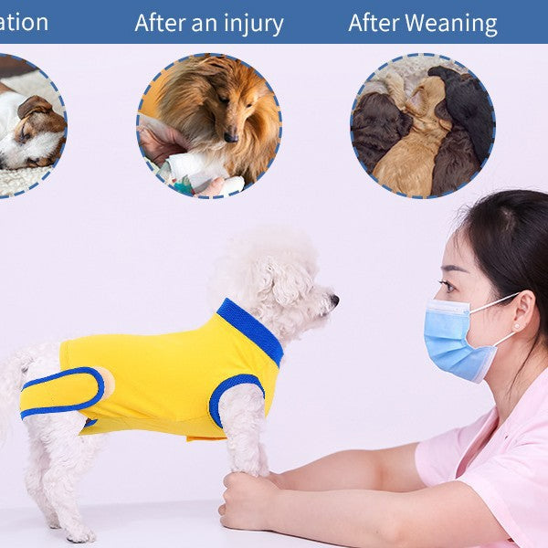 Suitical recovery suit for dogs with easy-to-use snaps for bathroom breaks
