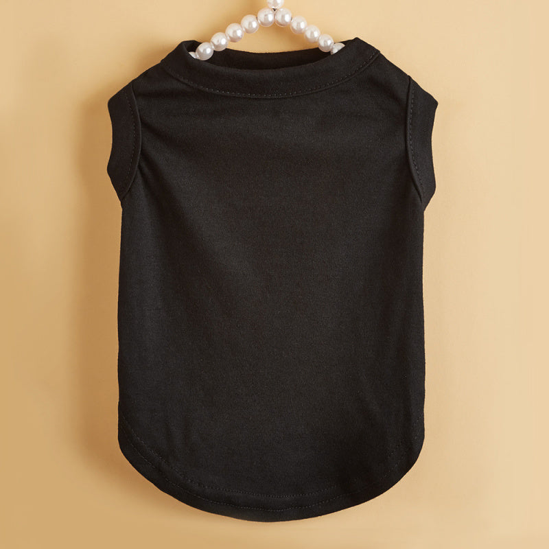 Black solid color pet vests, simple and versatile dog tank top for everyday use
