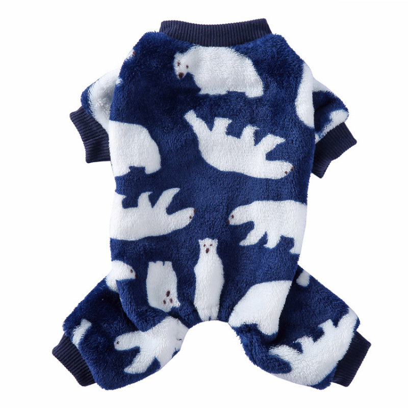 Pajamas for Dogs Plush Fleece Winter Warm Loungewear for Small Puppy