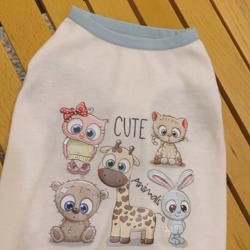 Hoodie with Dog Cartoon Print: Warm Fleece Base Layer for Small Dogs