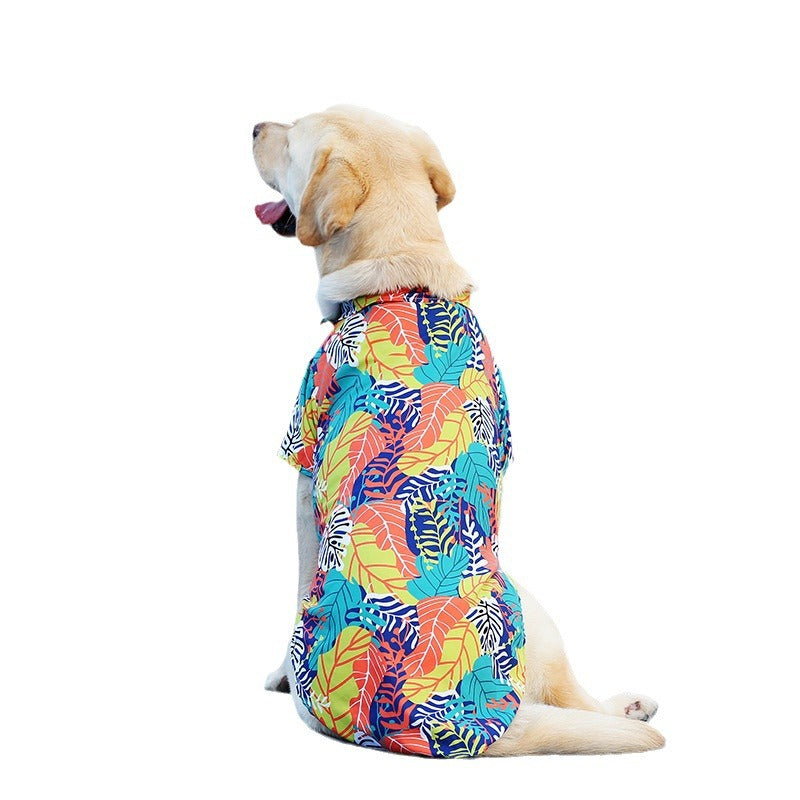 Dog Hawaiian Shirt: Breathable Floral Beach Wear for Small & Large Dogs