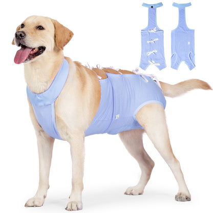 Surgical recovery suit for dogs with breathable cotton fabric for post-op healing