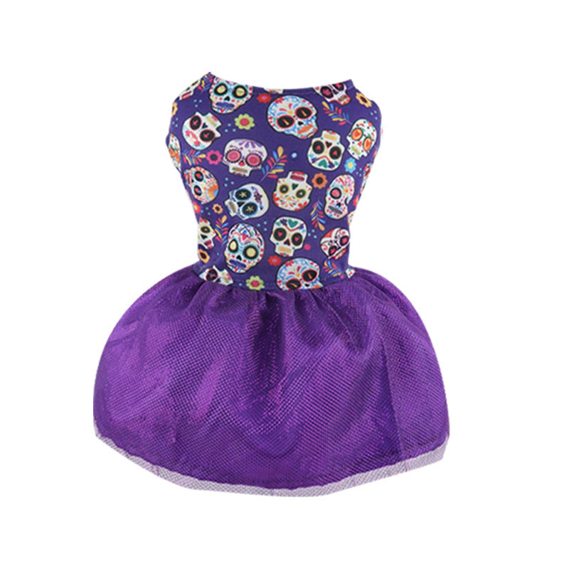 Dog Halloween Dress Mesh Tutu Skirt for Festive Holiday Party